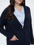 Long V-neck cardigan in fine knit image number 3