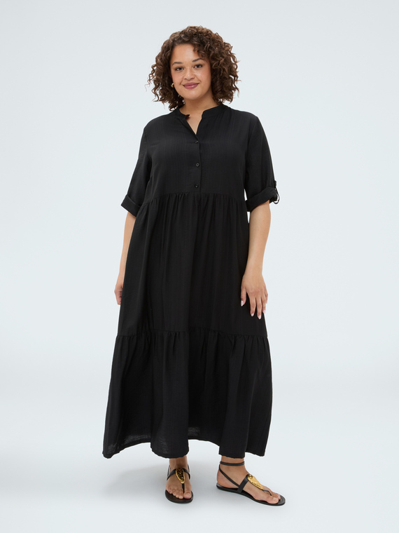 Power shirtdress in viscose blend