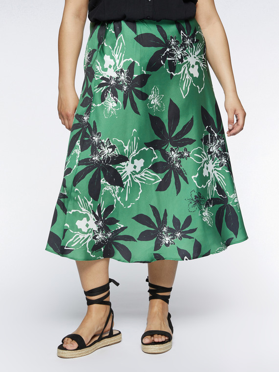 Foliage print skirt