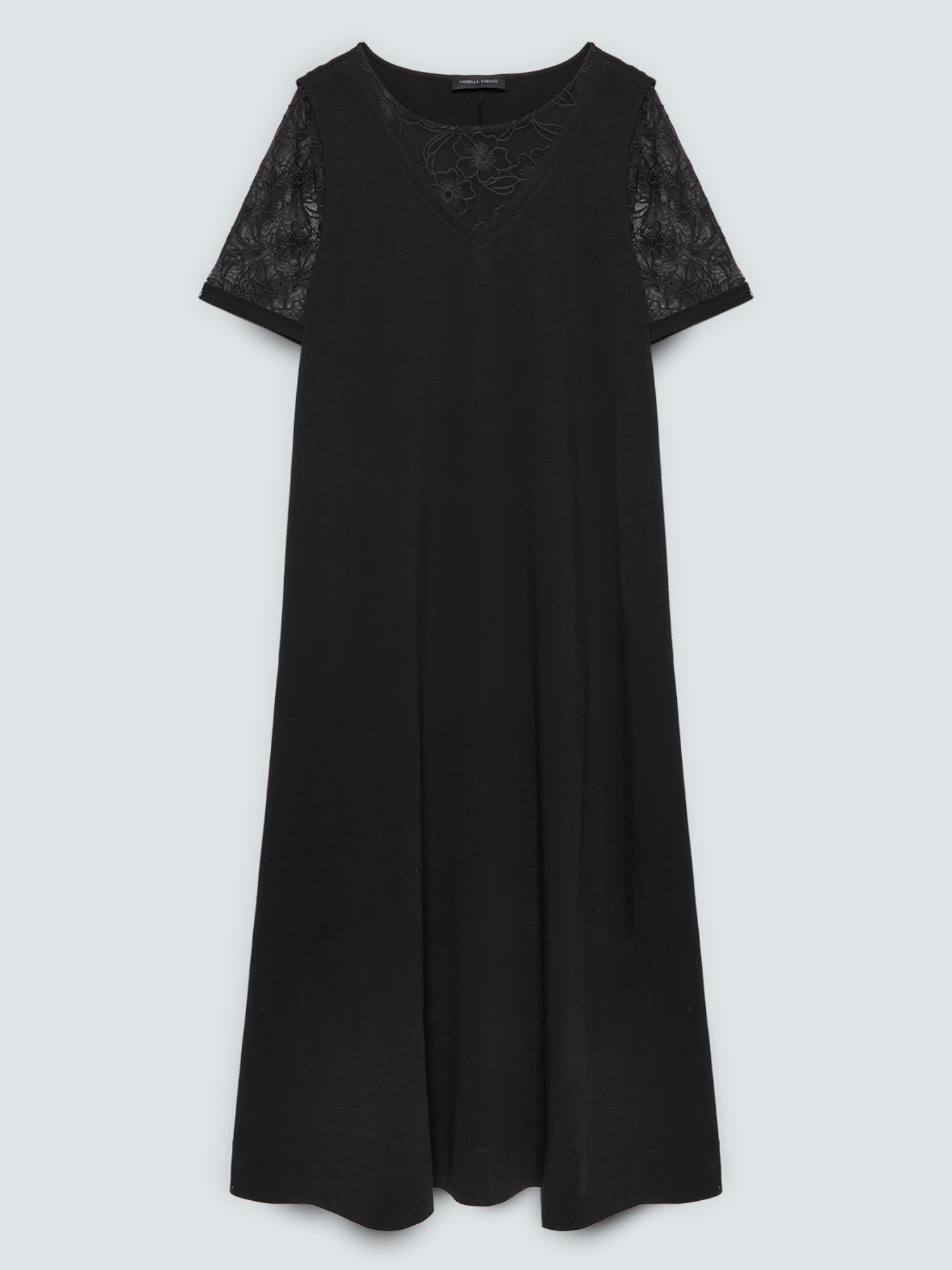 Vestito linea ad A lungo con dettagli floreali image number 4