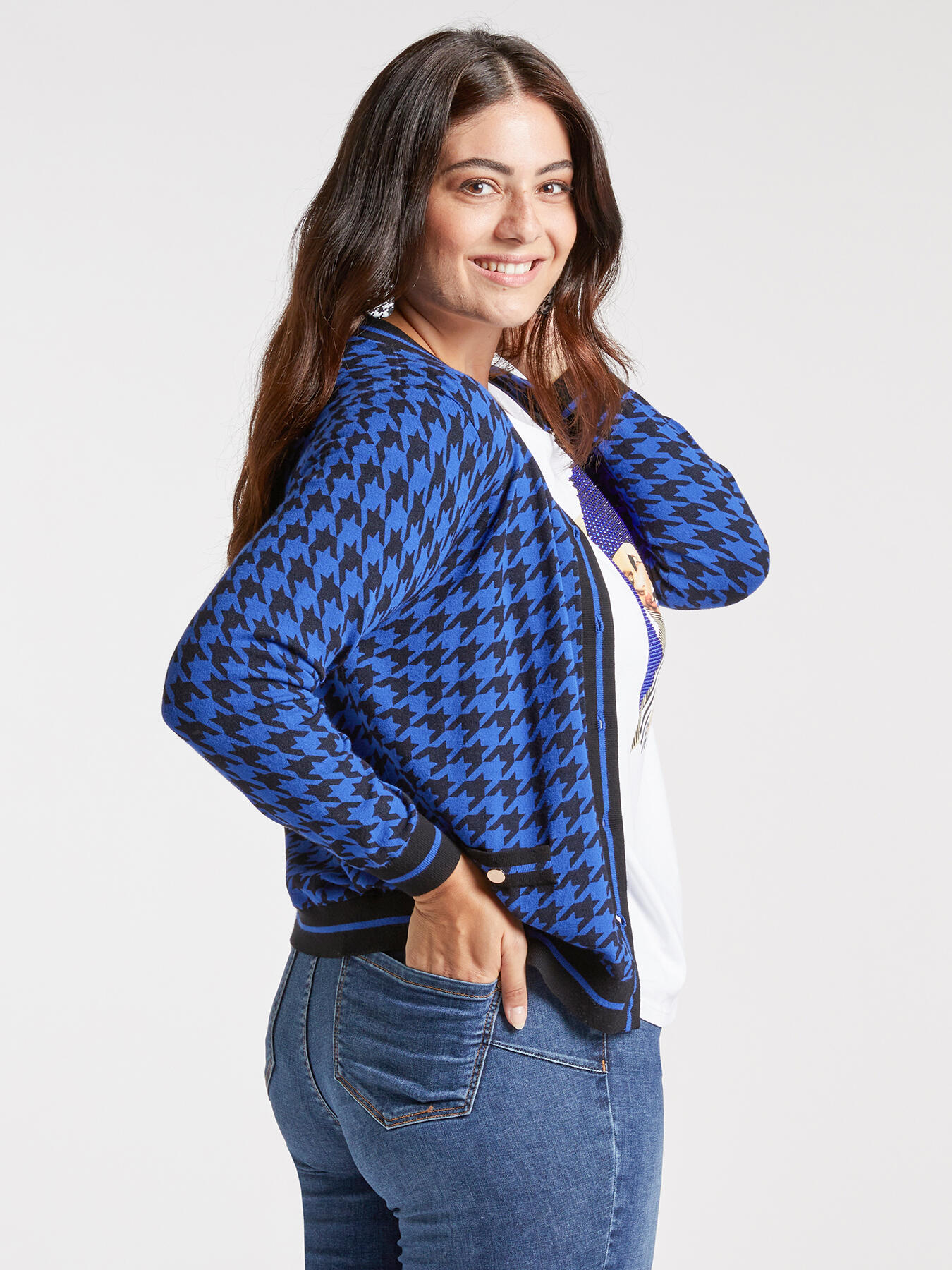 Houndstooth cardigan image number 1