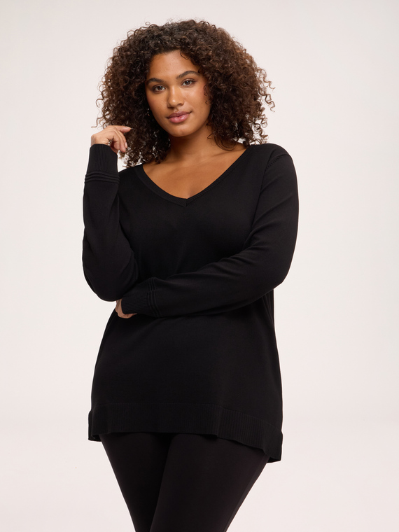 Maglia scollo a V in misto viscosa