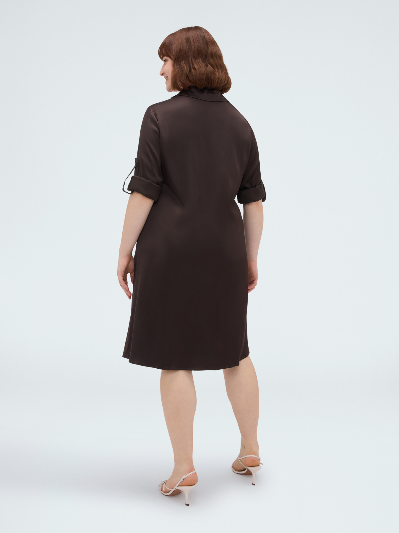 Power shirtdress in viscose satin image number 1