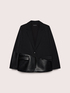 Blazer con inserti in tessuto spalmato image number 4