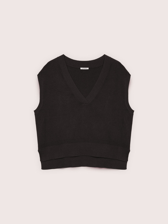 Gilet en tricot fin avec encolure en V