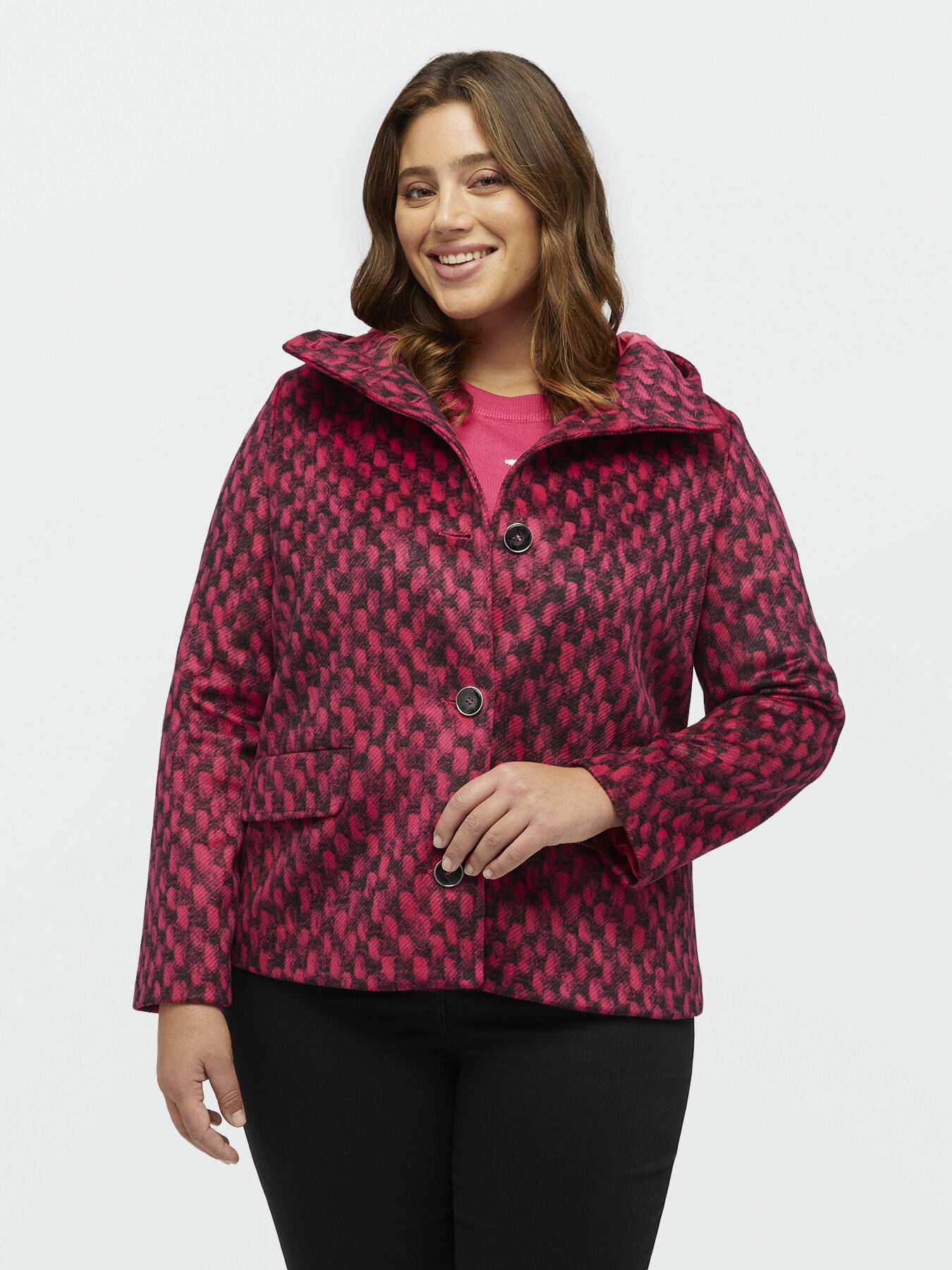 Two-tone winter jacket with hood image number 2