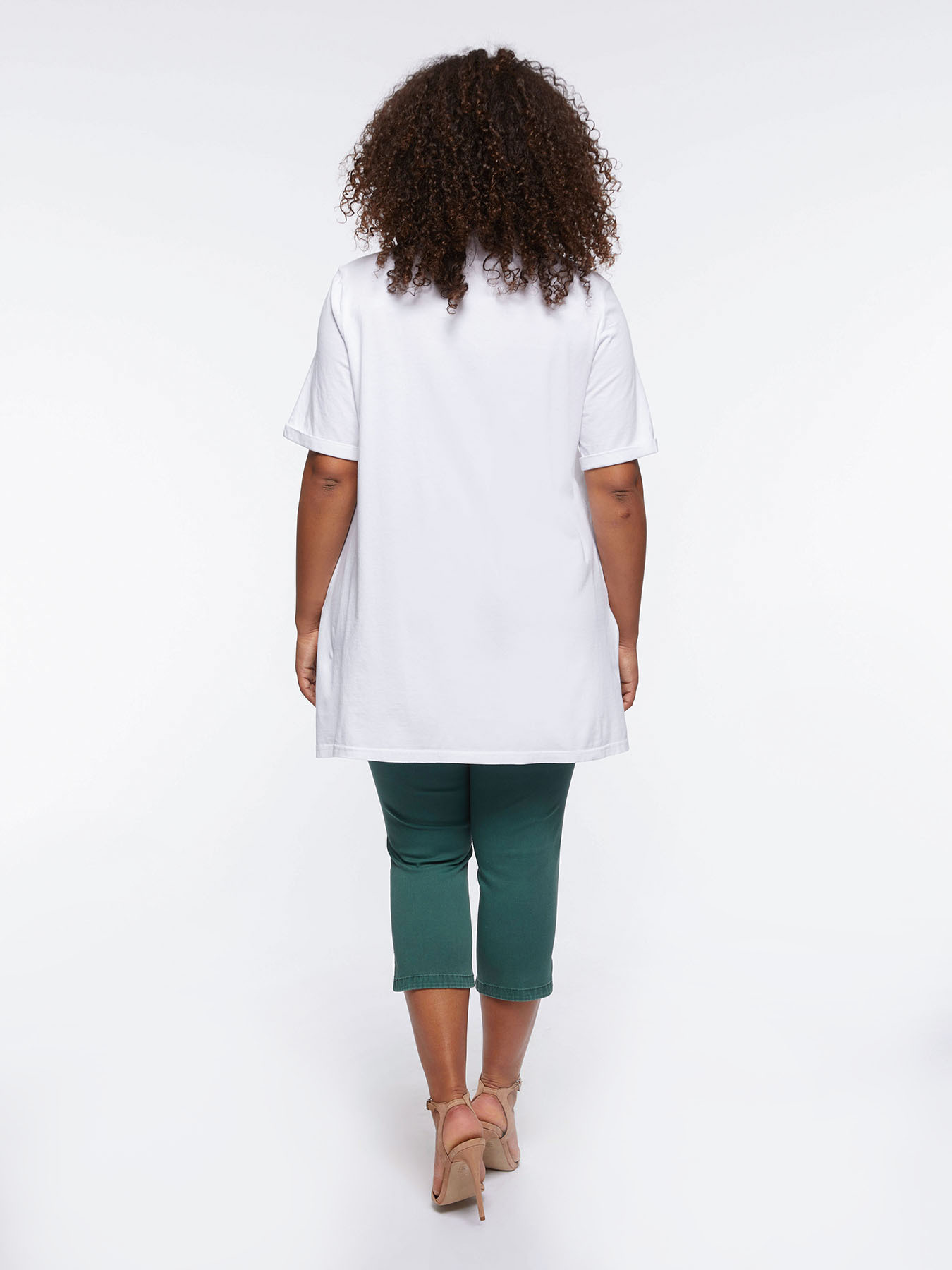 Camicia lunga in lino e jersey image number 1