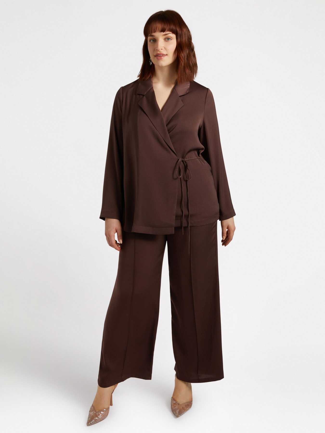 Pantalon large en tissu l&eacute;ger image number 2