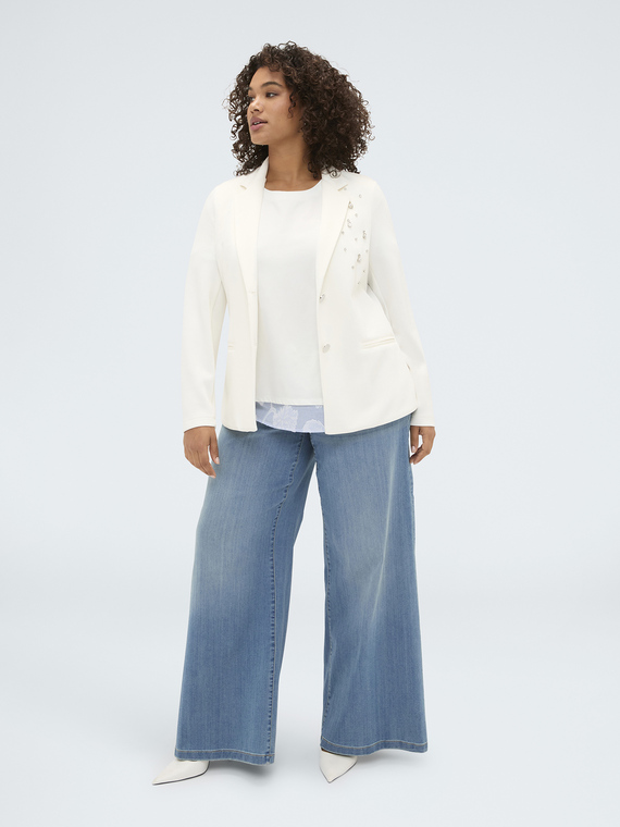 Scuba blazer with crystal embellishments