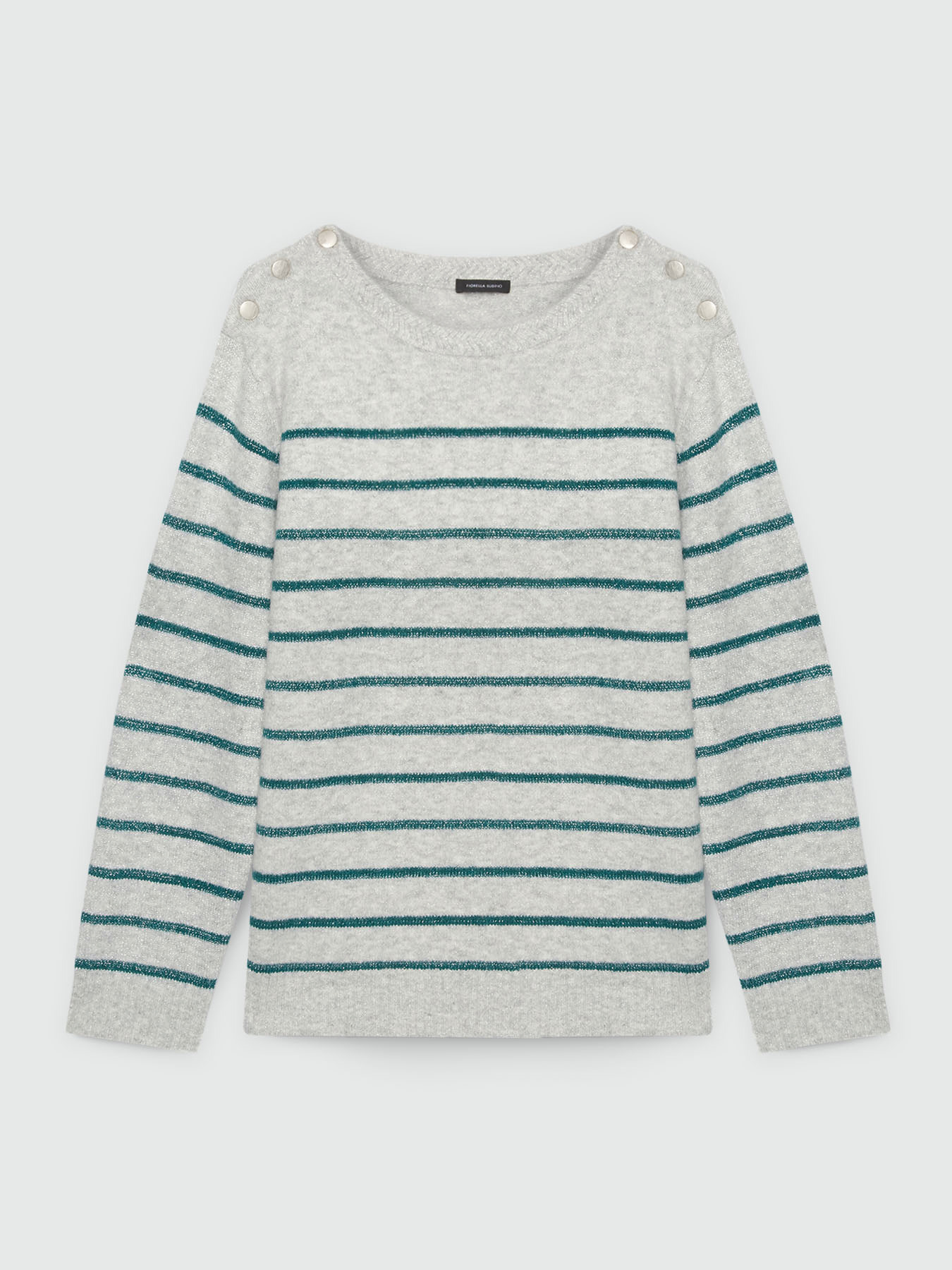 Striped sweater with buttons on the shoulders image number 4