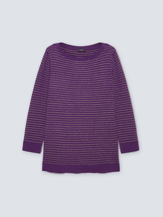 Pullover mit Streifen aus Lurexgarn