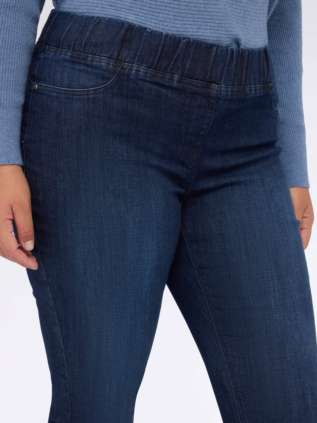 Cotton blend denim jeggings image number 2