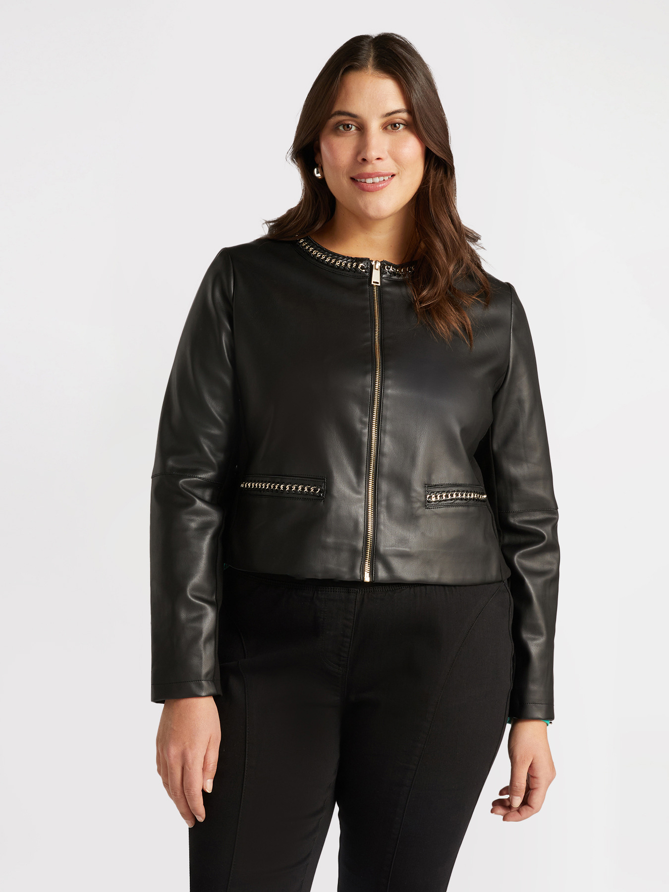 Giacca biker con catene image number 2