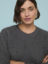 Crew neck cropped cut sweater image number 3
