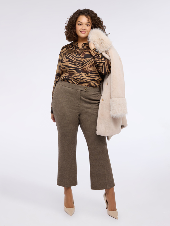 Zebra print satin shirt