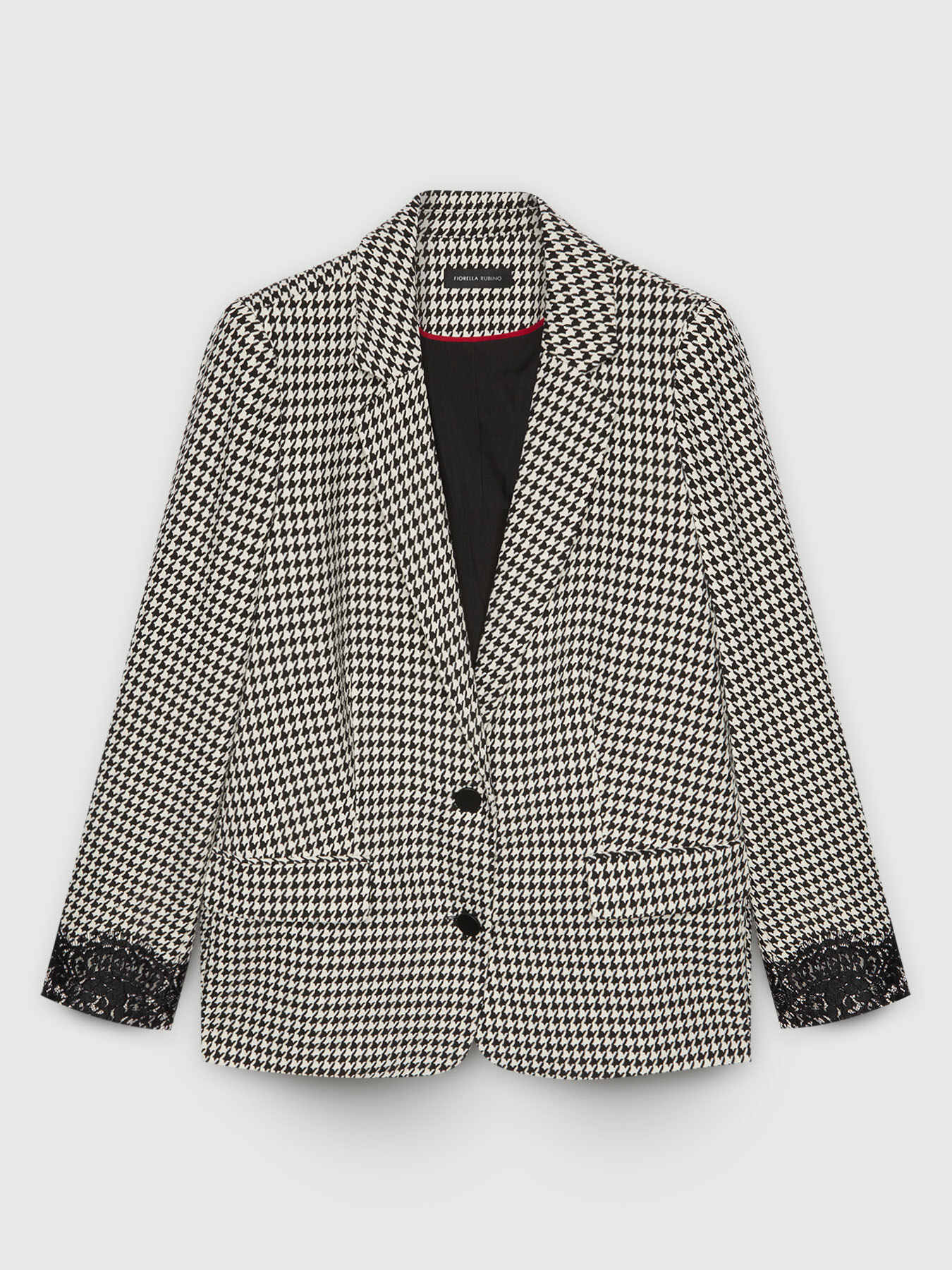 Blazer en pata de gallo con encaje image number 5