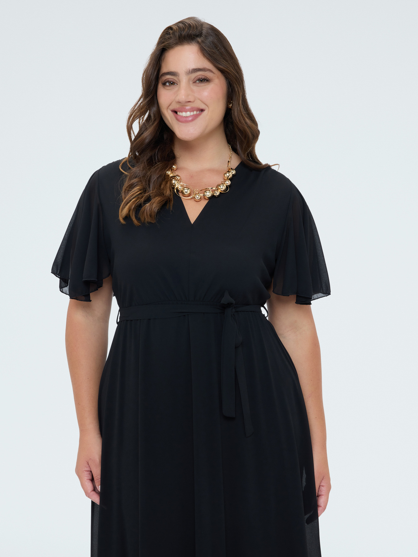 Vestito Dream in georgette con scollo a V image number 3
