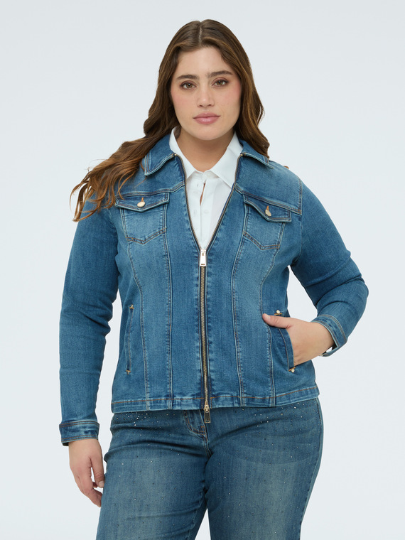 Veste en denim avec zip