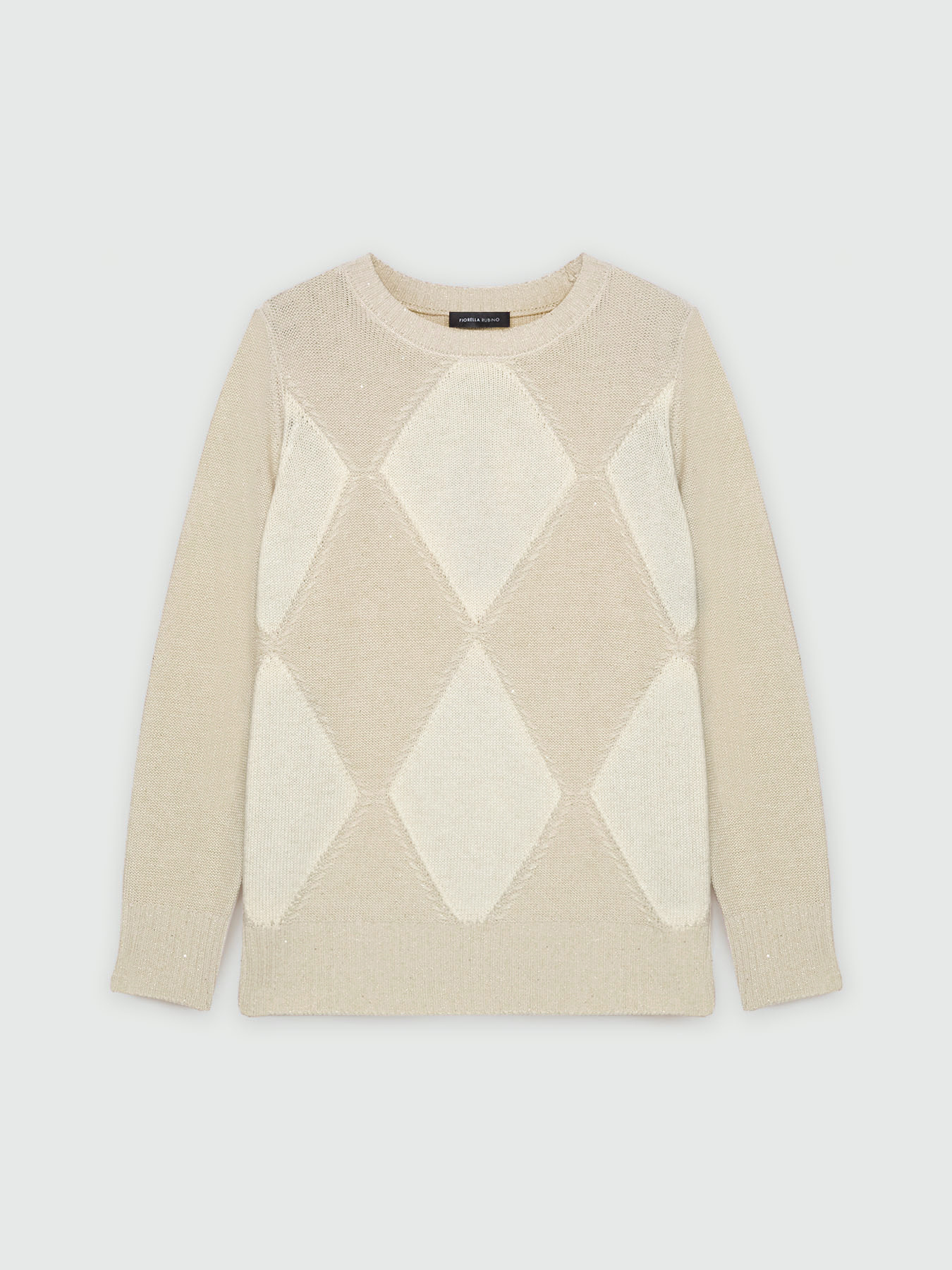 Pull avec losanges et micro-paillettes image number 4