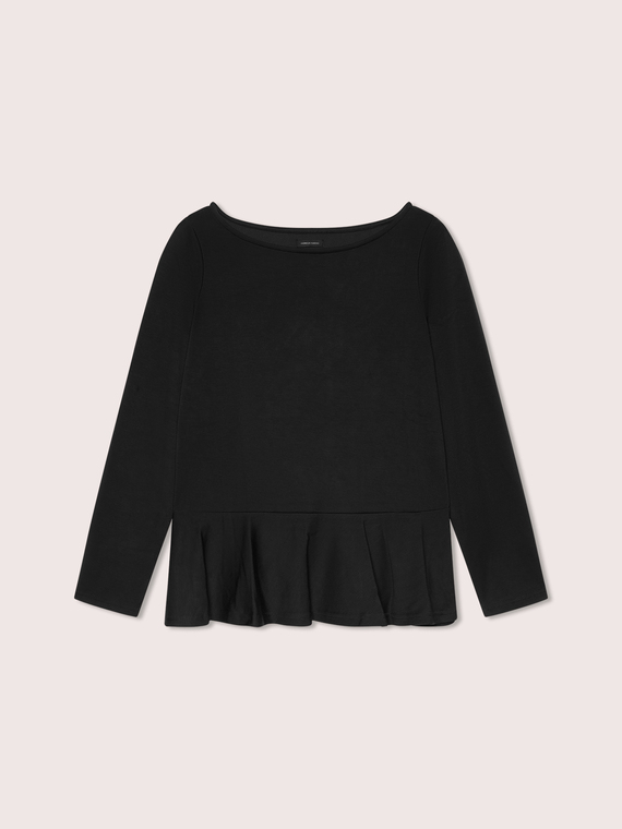 Sweatshirt with ruffled hem