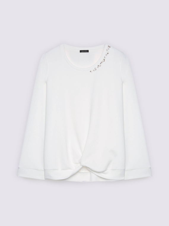 Sweat-shirt avec n&oelig;ud et applications lumineuses