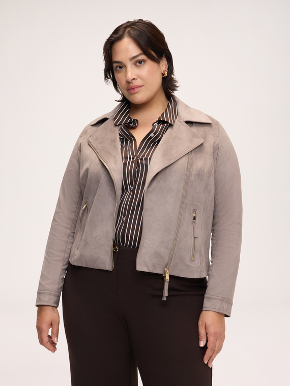 Bikerjacke aus Soft-Touch-Stoff