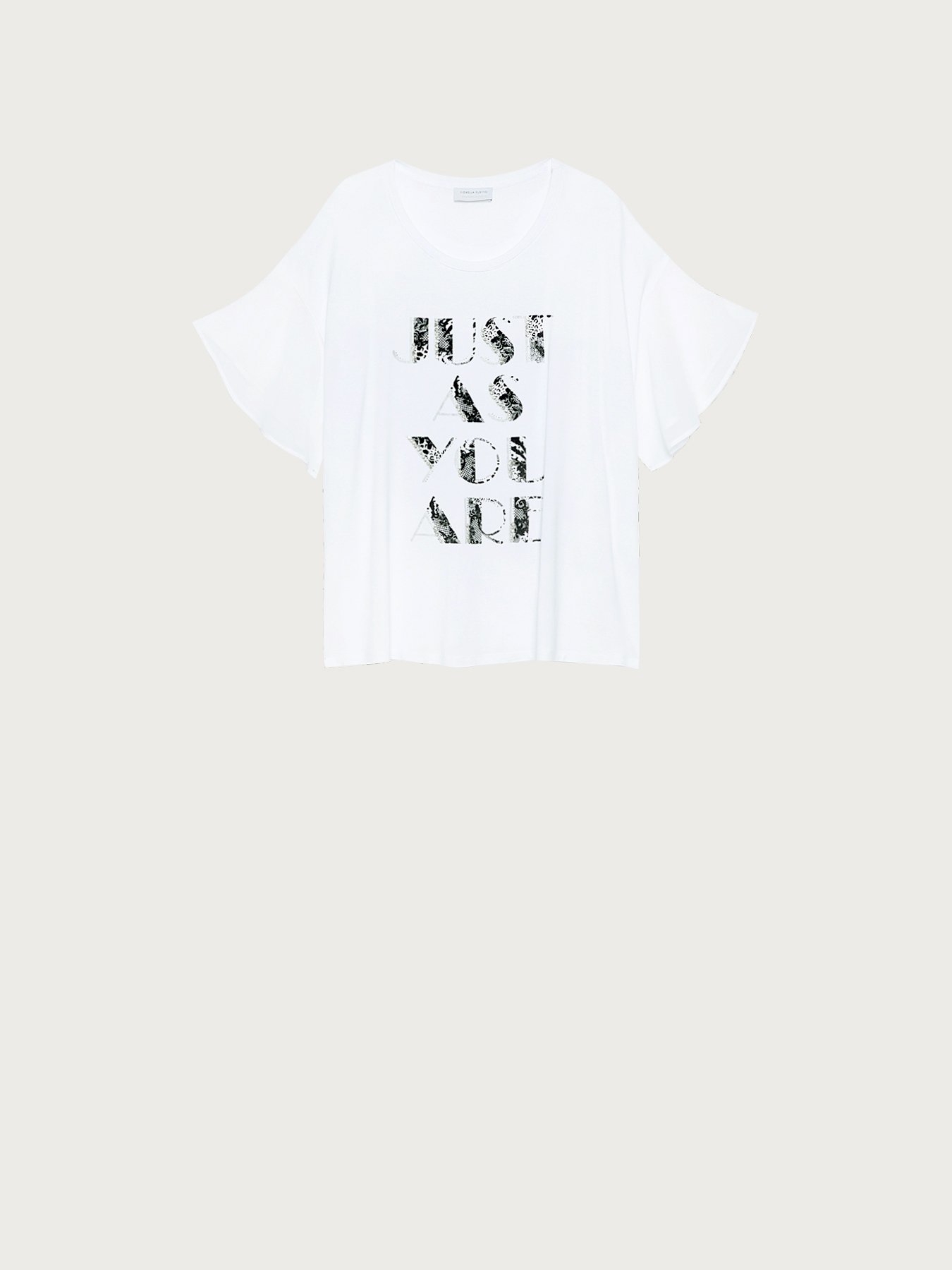 T-shirt with lettering and rhinestones image number 3
