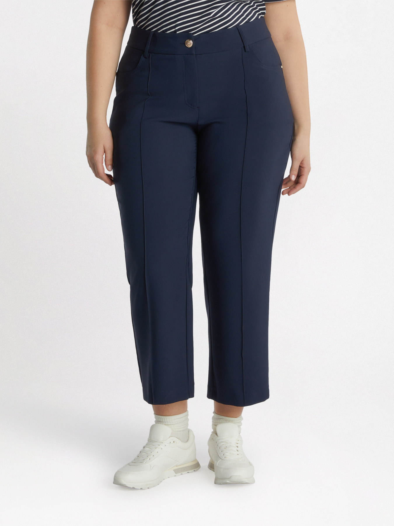 Pantaloni kick flare in scuba crepe image number 2