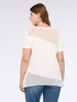 Two-material V-neck T-shirt image number 1