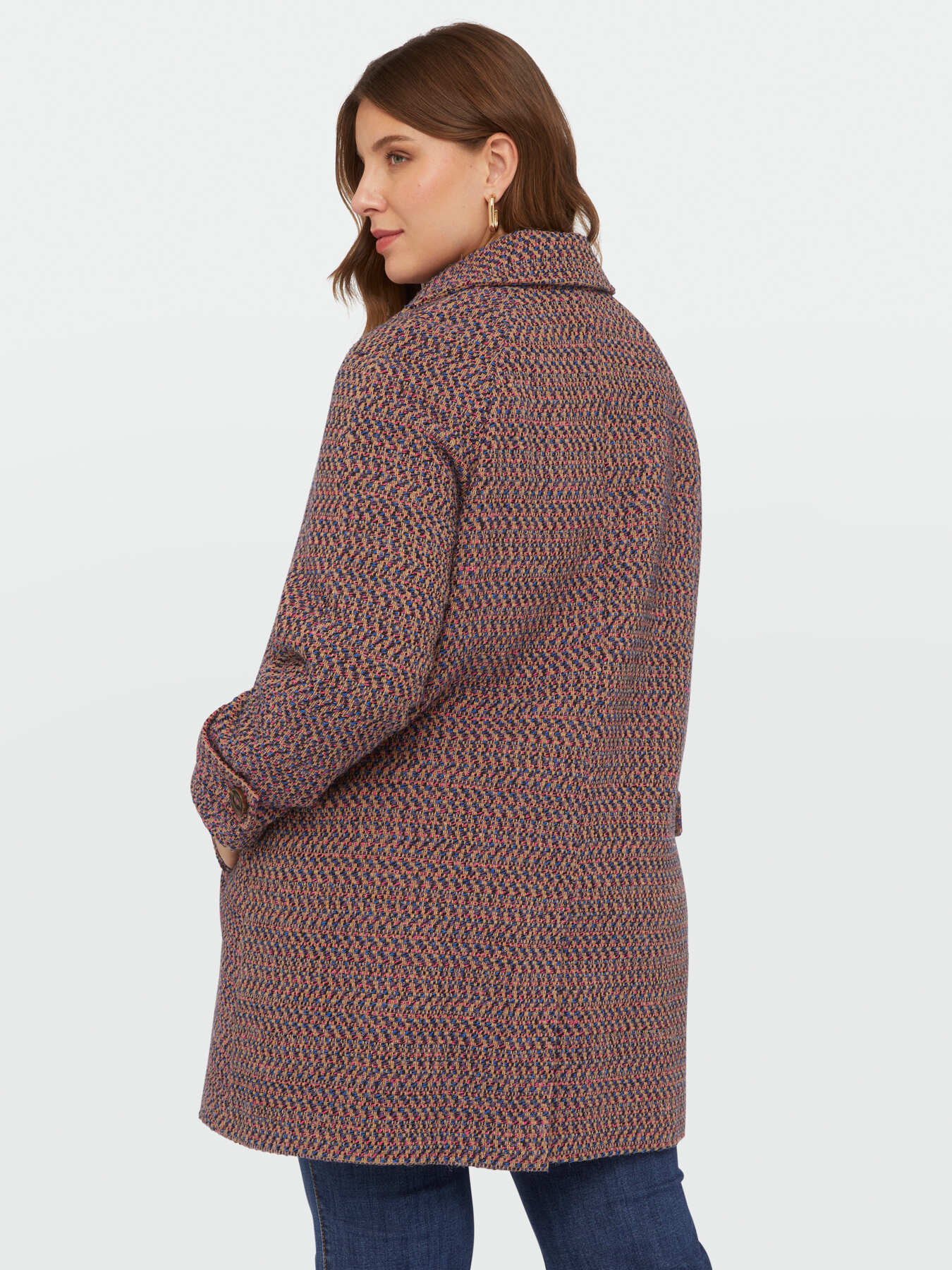 Cappotto jacquard effetto boucl&eacute; image number 1