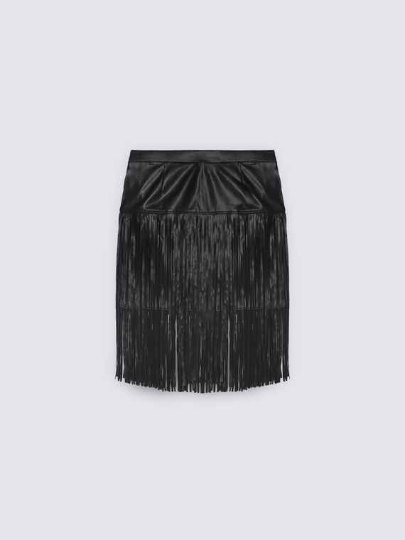 Tube skirt with maxi fringes