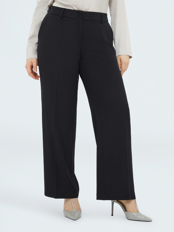 Wide Leg Trousers in Fluid Fabric