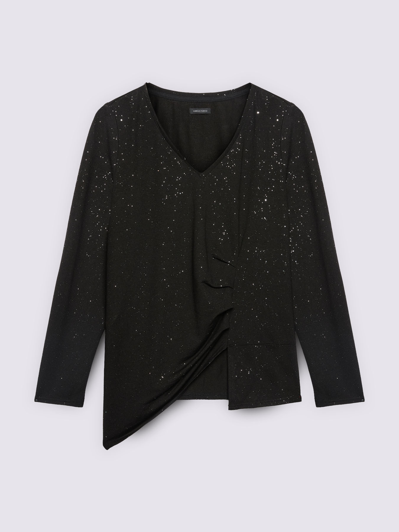 Glitter t-shirt with side draping image number 4