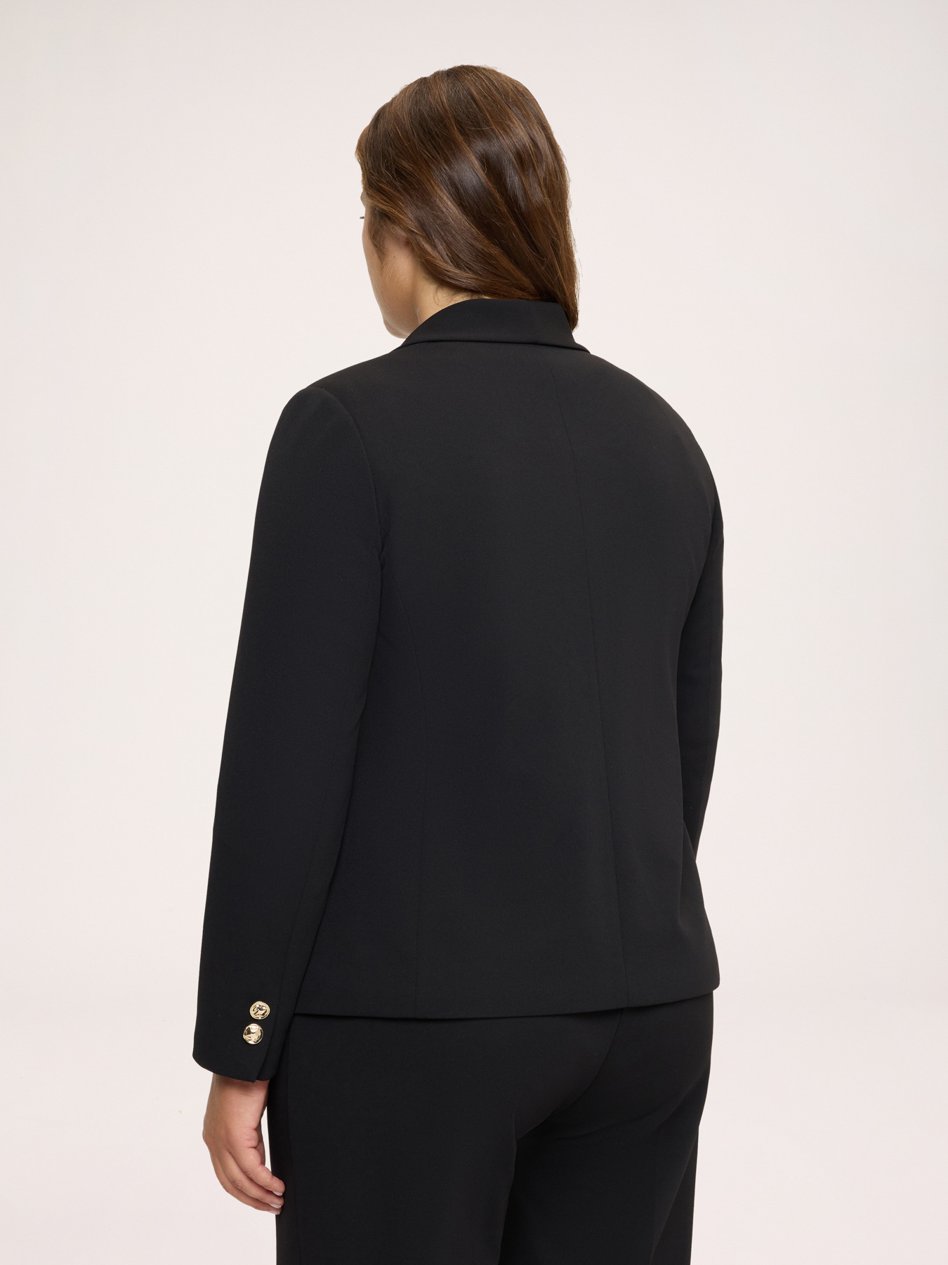 Cropped blazer in stretch fabric image number 1