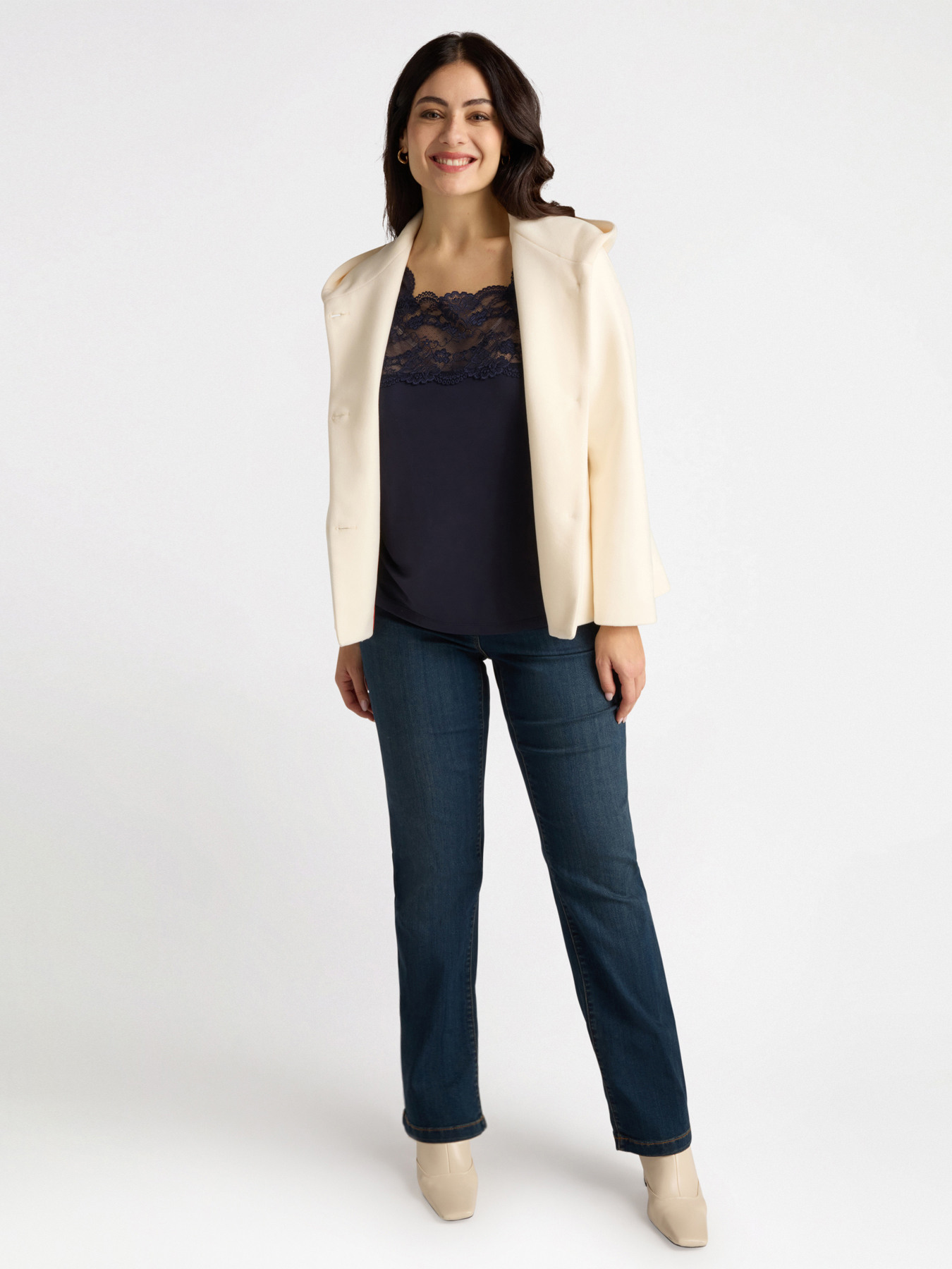 T-Shirt aus Jersey mit Spitzeneinsatz image number 1