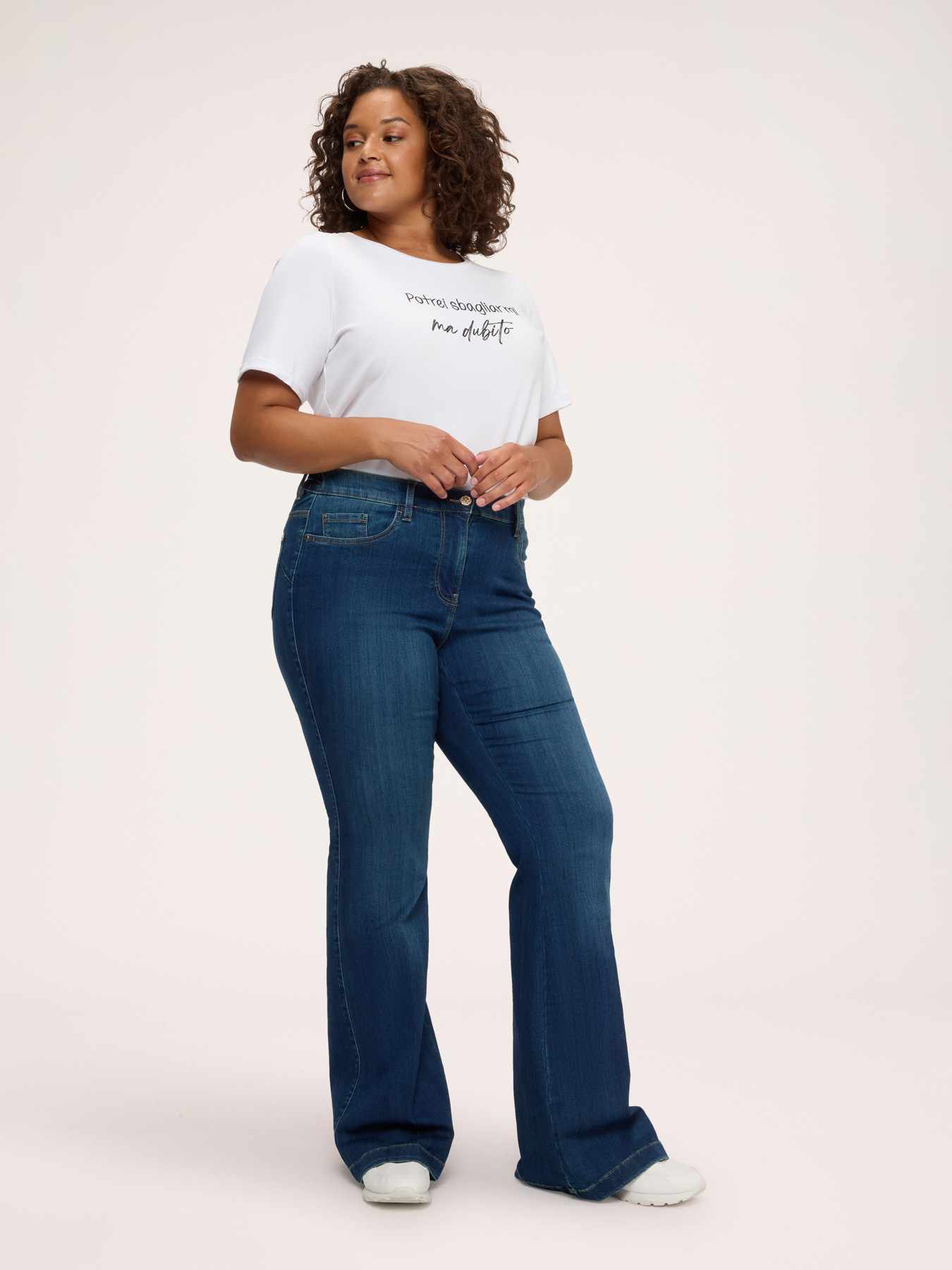 Jeans Flare lavado azul image number 5