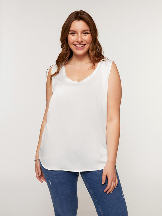 Fiorella Rubino Top in due tessuti Donna