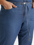Wide leg jeans in chambray with strings at the waist image number 3