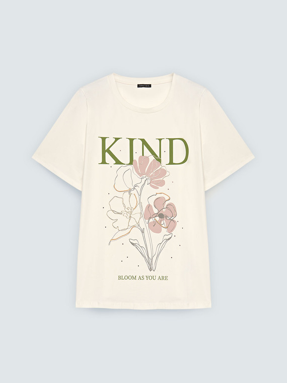 Cotton t-shirt with floral print