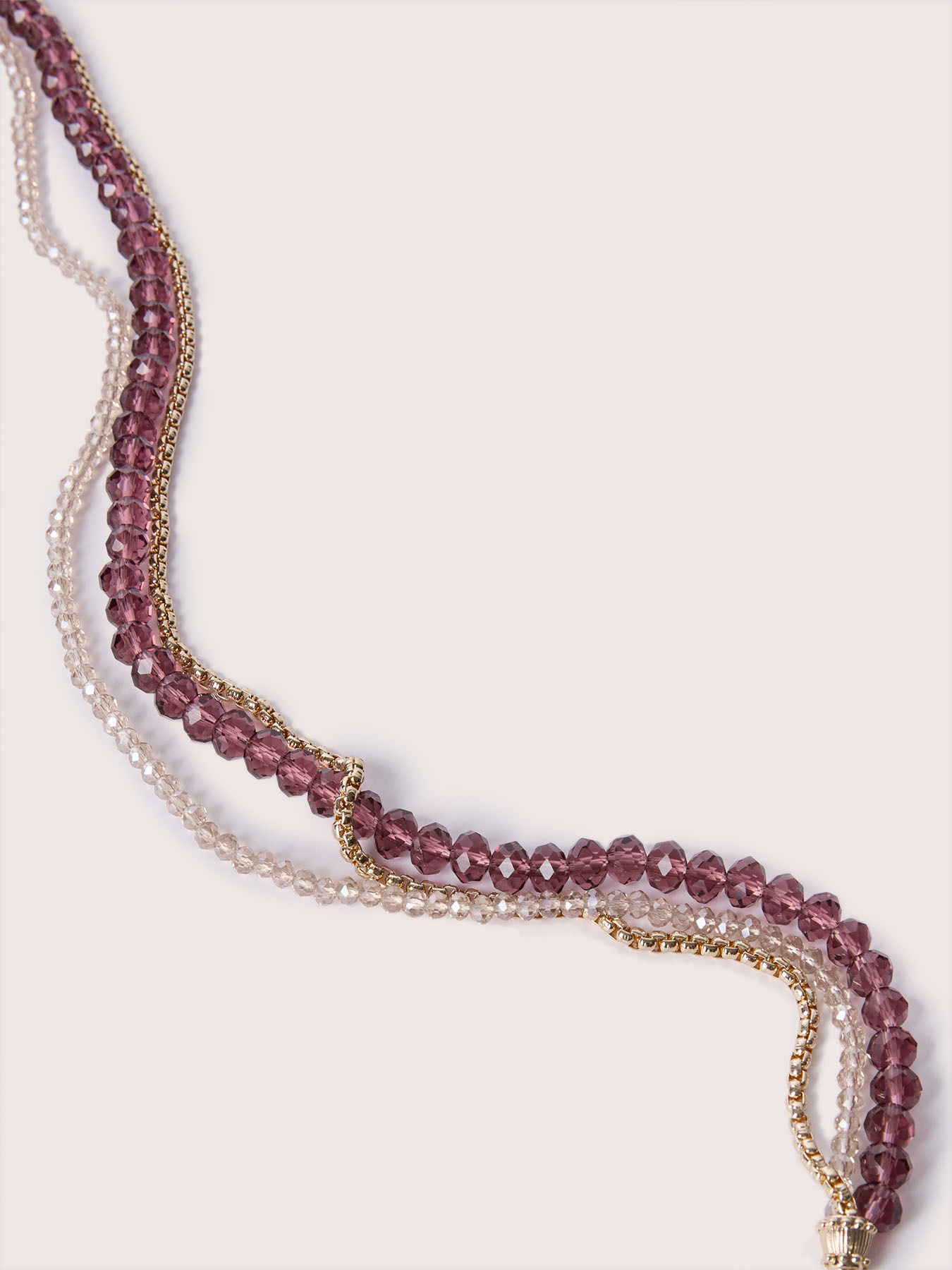 Multi-strand necklace with faceted crystals image number 2
