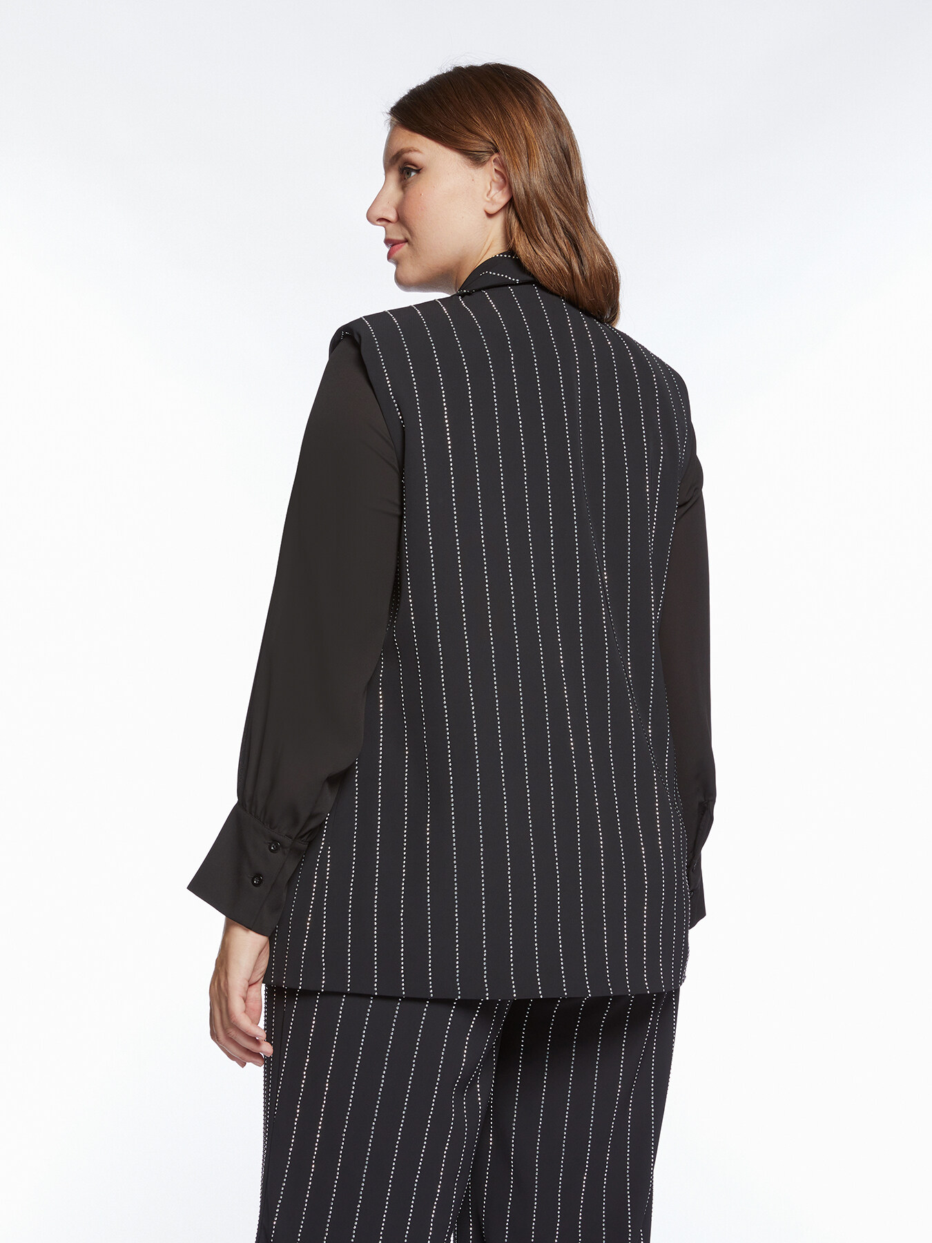 Pinstriped waistcoat with small studs image number 1