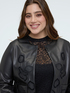 Coated fabric jacket with floral motifs image number 3