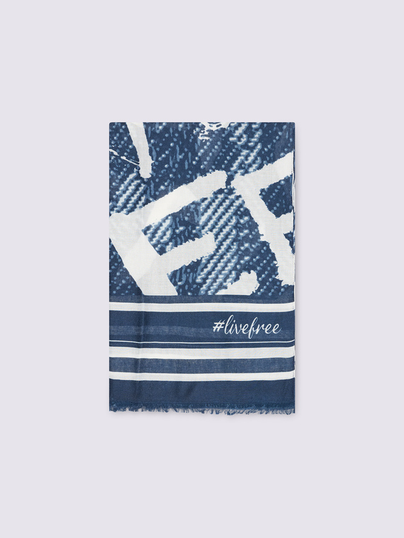 Lettering print scarf