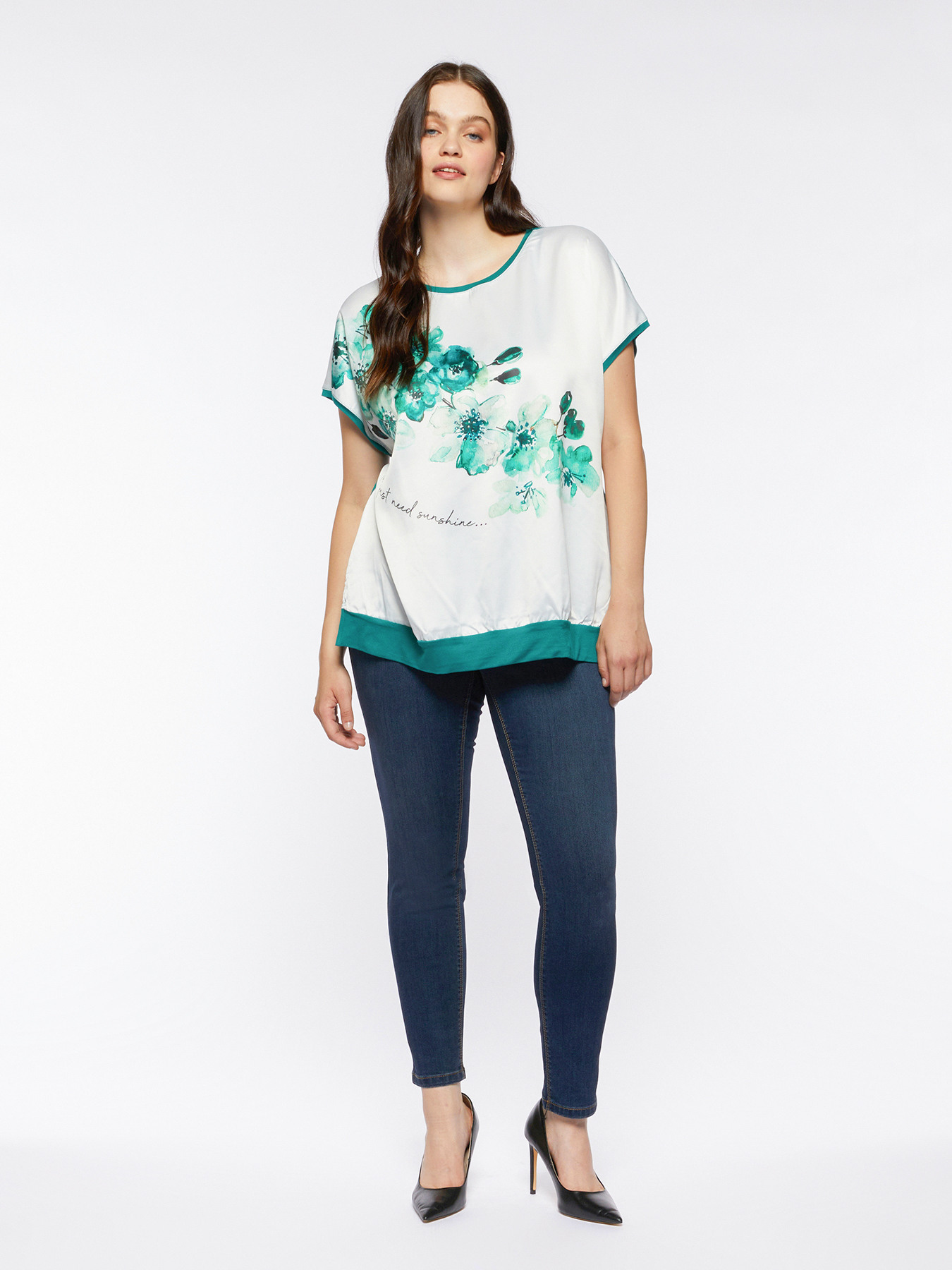 T-shirt con stampa a fiori image number 0