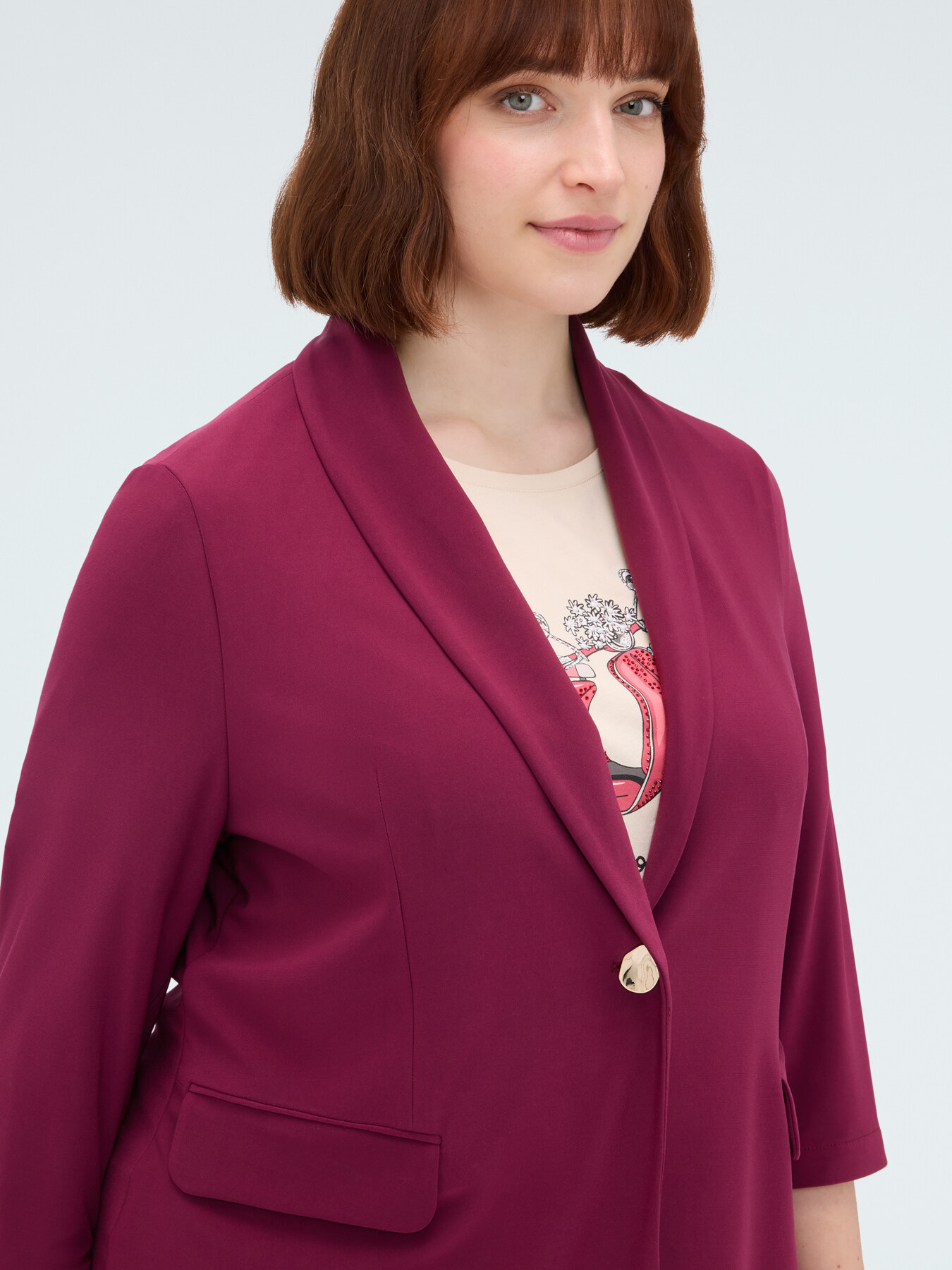 Jersey blazer with three-quarter sleeves image number 3