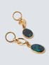 Dangling earrings with green pendant image number 1