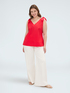 Cotton top with bow knots on the shoulders image number 2