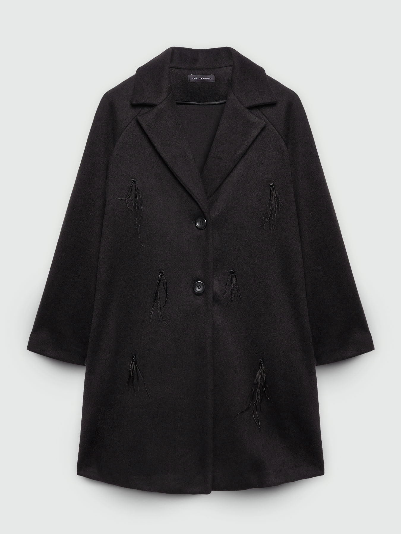 Cappotto con cristalli e piume image number 4