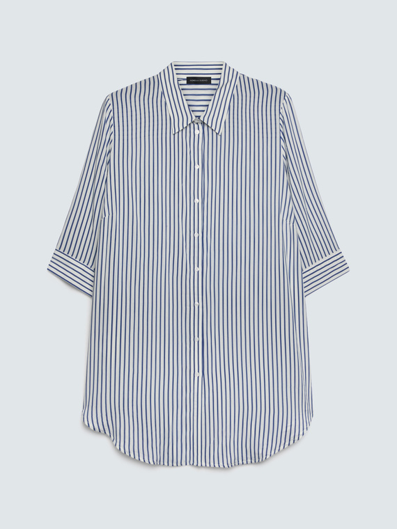 Striped shirt in viscose muslin