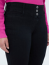 Black denim jeggings with decorative buttons image number 3